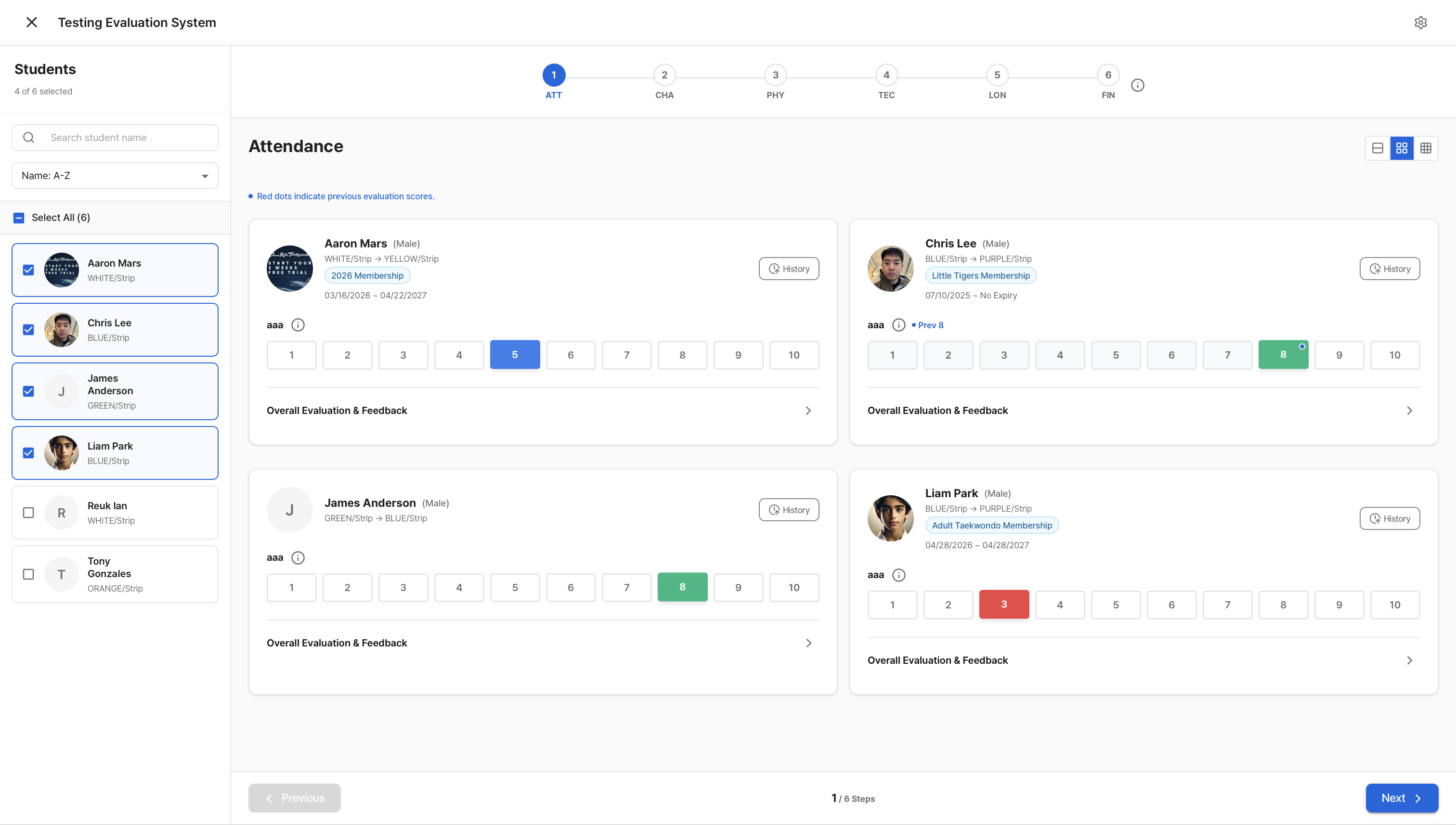 Testing Evaluation System
